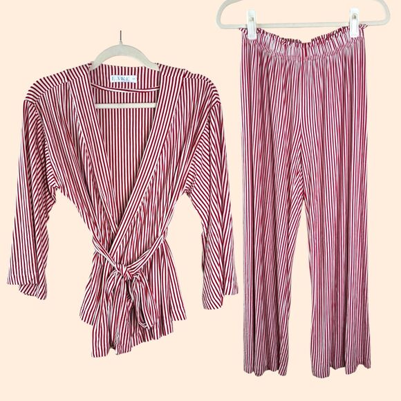 LAKE Dreamknit Kimono Pajama Set Red - Picture 2 of 9